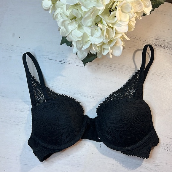 Auden Push Up Plunge Coverage, Underwire Bra, Color Black Lace, Size 32A, NWOT - Picture 3 of 6